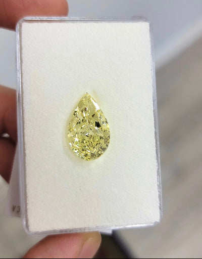 8.51ct Light Yellow Pear VS1 GIA Ring