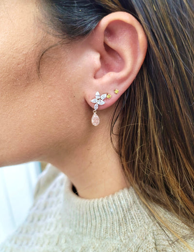 1.19ct & 1.16ct Pink Diamond Drop Earrings GIA