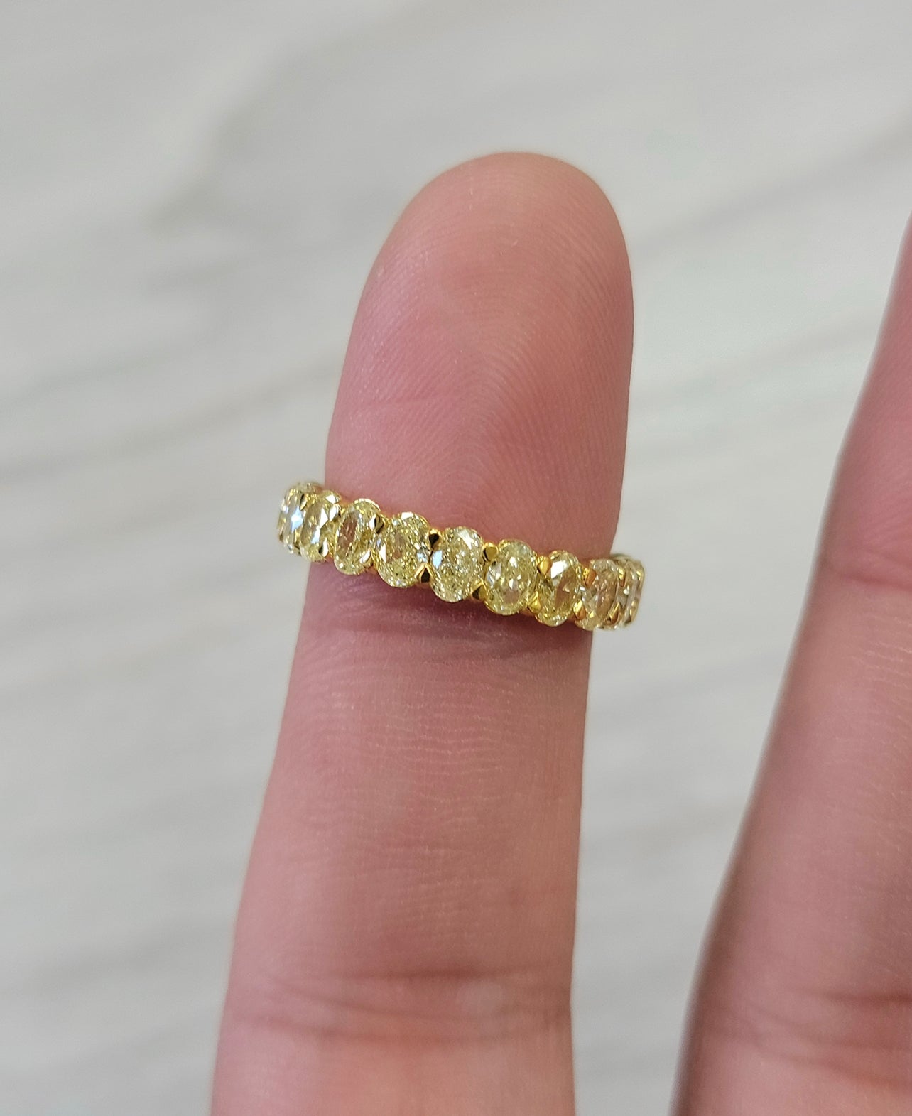 Yellow Diamond Oval Eternity Band