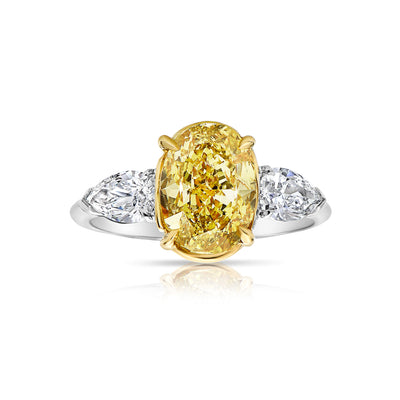 3.03ct Fancy Intense Yellow Oval SI1 GIA Ring