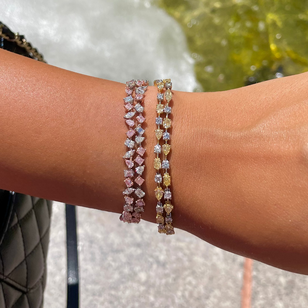 7.70ctw Yellow Diamond Double Row Bracelet