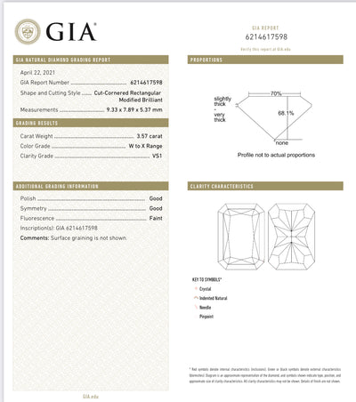 3.57ct Light Yellow Long Radiant VS1 GIA Ring