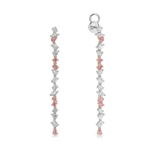 3.67ct Pink Diamond Mix Shape Drop Earrings