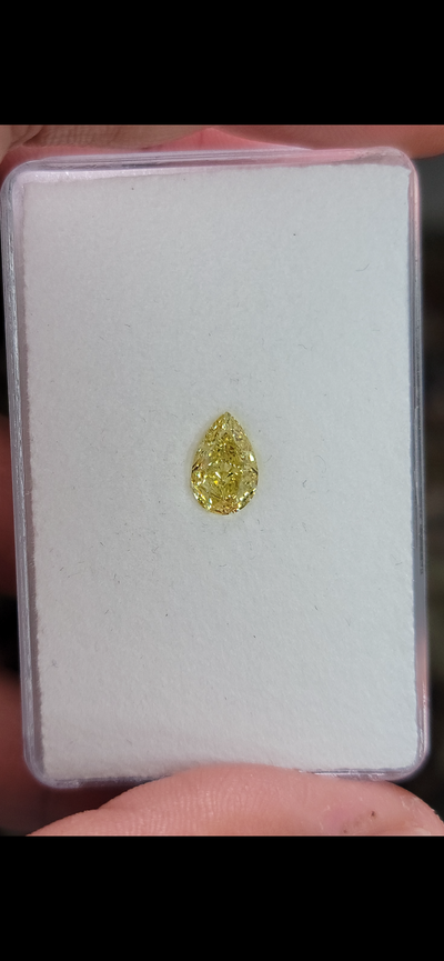 1.40ct Fancy Intense Yellow Pear VVS2 GIA - Namdar Diamonds