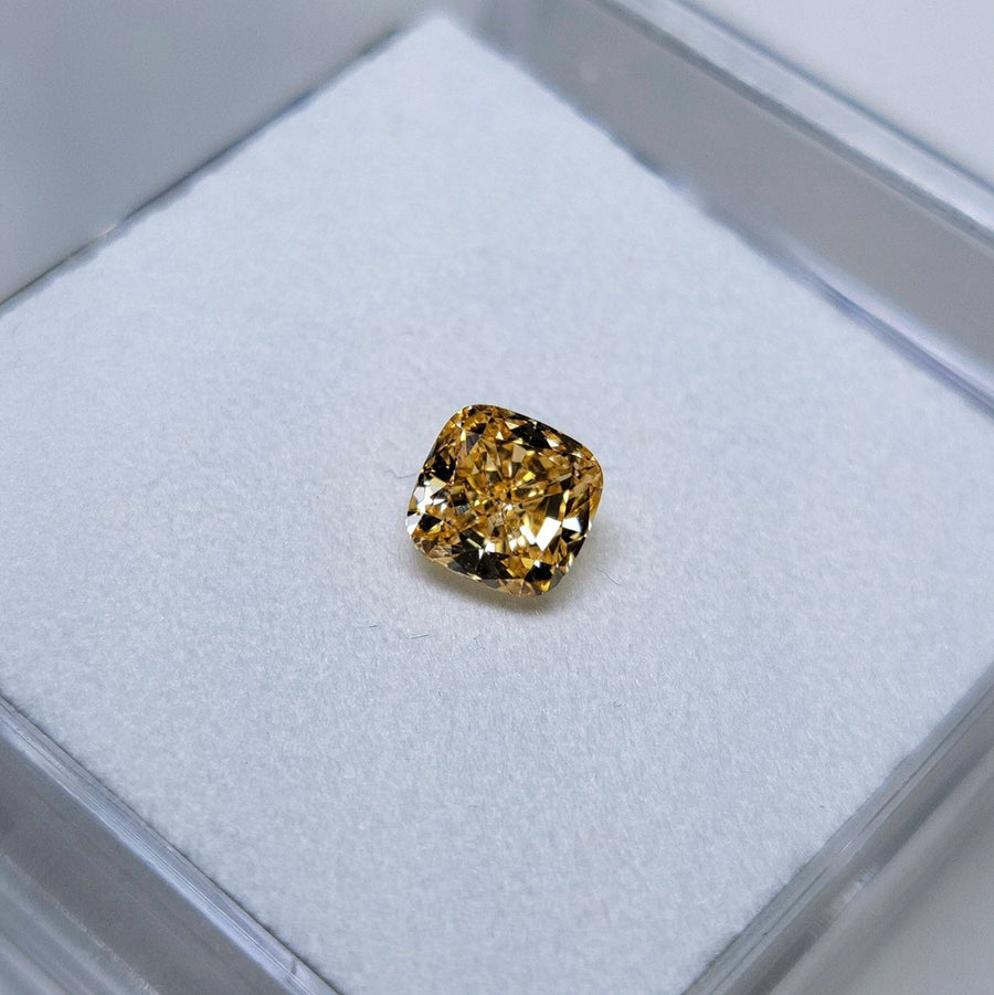 1.08ct Fancy Intense Yellowish Orange Cushion Diamond VS1 GIA