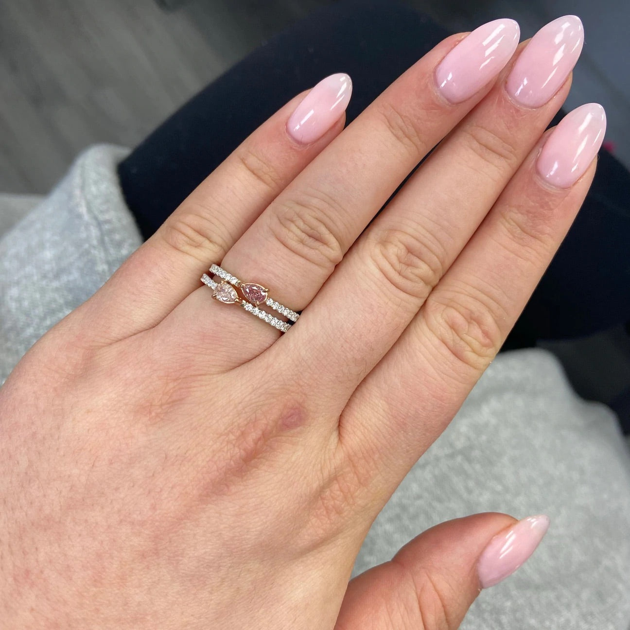 Fancy Pink Stackable Diamond Ring