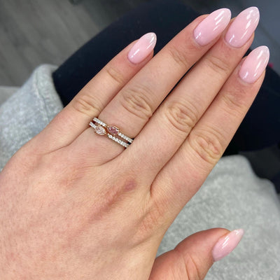 Fancy Pink Stackable Diamond Ring