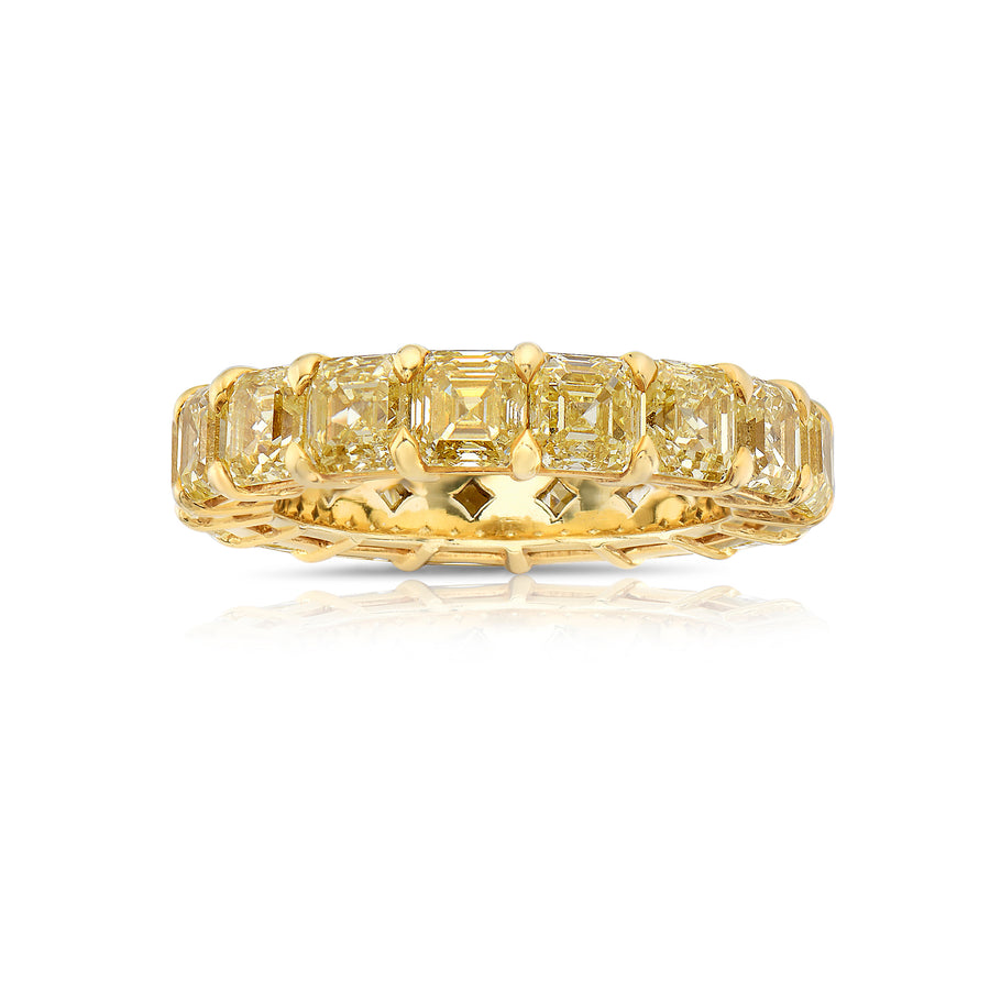 Fancy Yellow Asscher-Cut Diamond Eternity Band