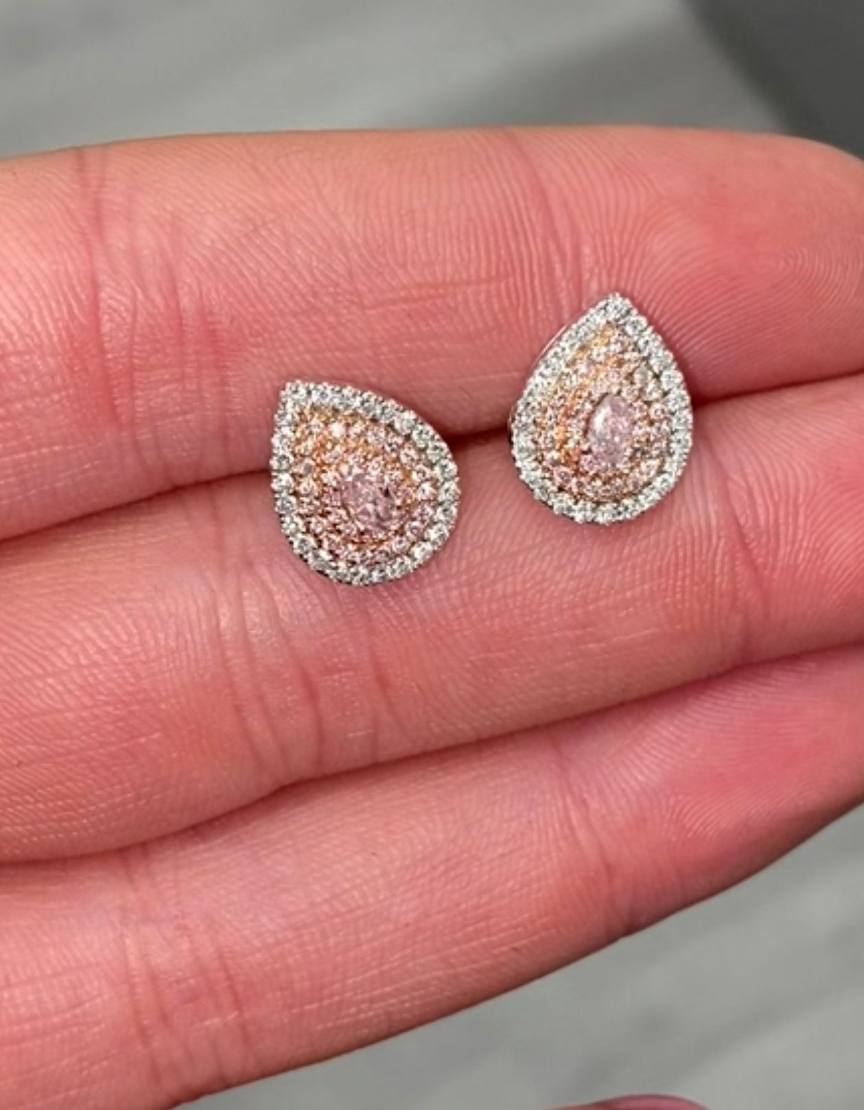 Pink Diamond Earrings