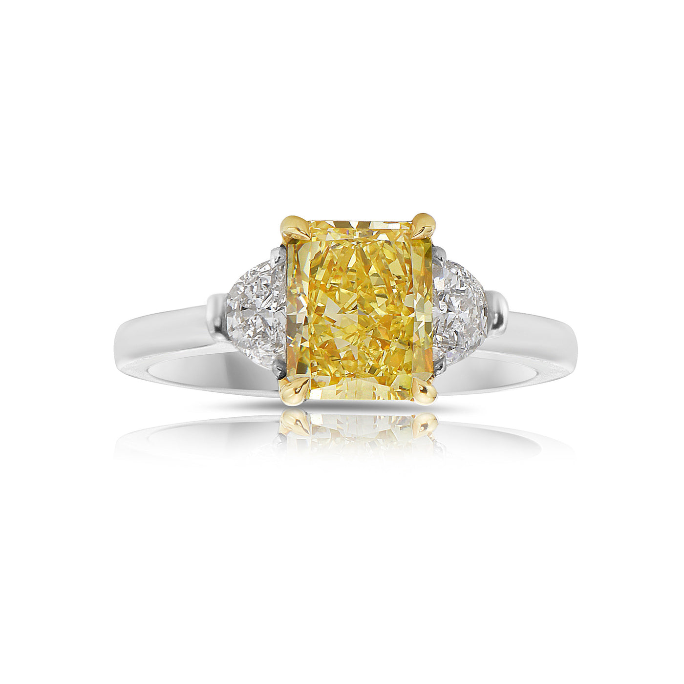 1.64ct Fancy Yellow Long Radiant SI1 GIA Ring