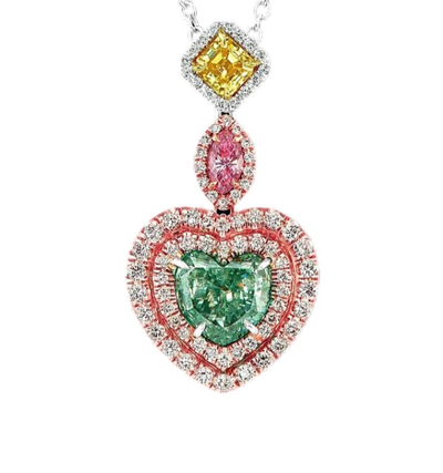 2.00ct GIA Fancy Intense Green Heart Shape Pendant - Namdar Diamonds