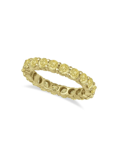 Yellow Diamond Round Eternity Band - Namdar Diamonds