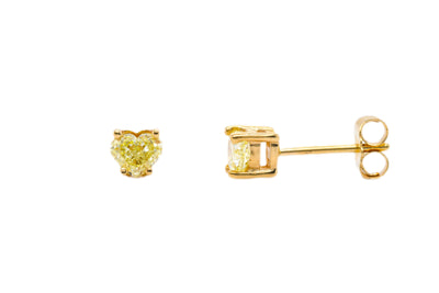 Yellow Diamond Heart Studs