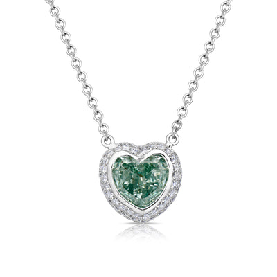 2.00ct Fancy Intense Green Heart GIA Pendant
