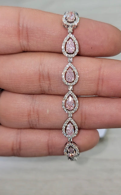 Pink Diamond Pear Shape Bracelet