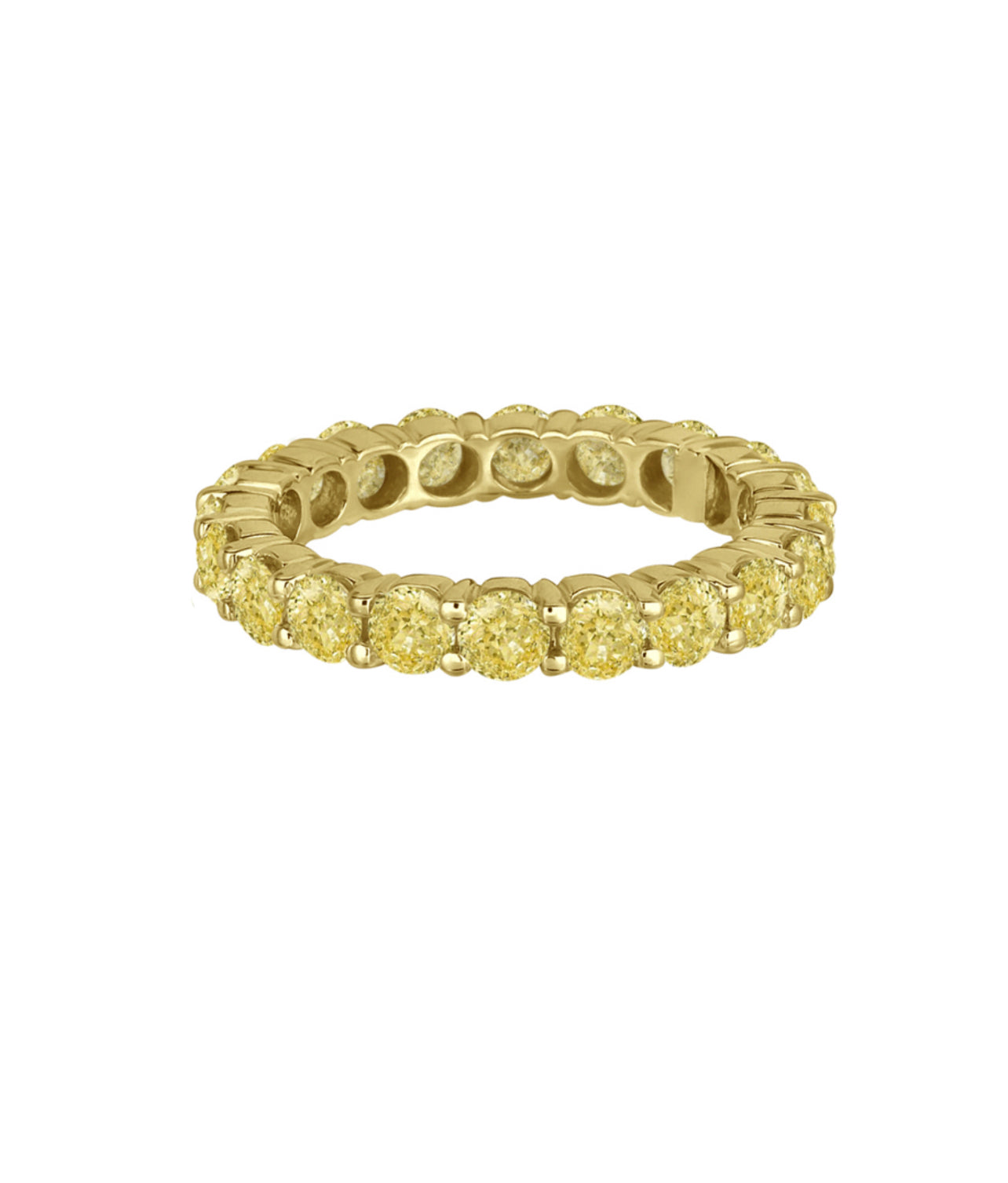 Yellow Diamond Round Eternity Band - Namdar Diamonds