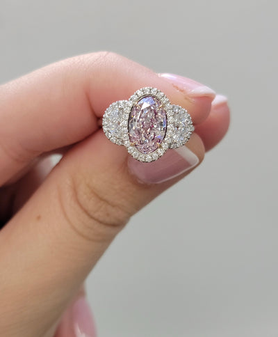 2.06ct Oval Light Pink SI2 GIA Ring