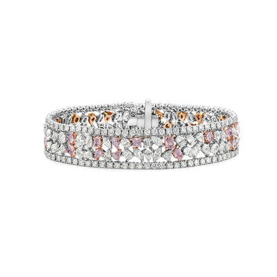 14.93ct Pink & White Diamond Bracelet