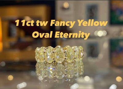 Yellow Diamond Oval Eternity Band