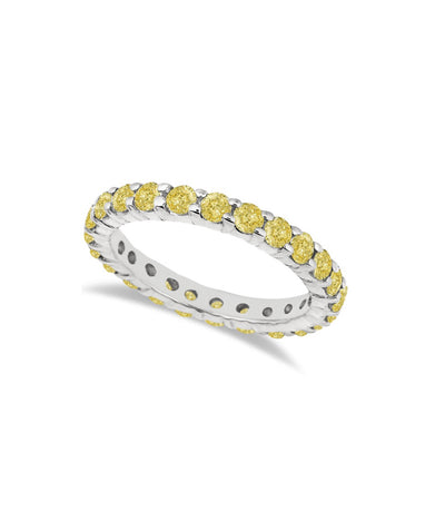 Yellow Diamond Round Eternity Band - Namdar Diamonds