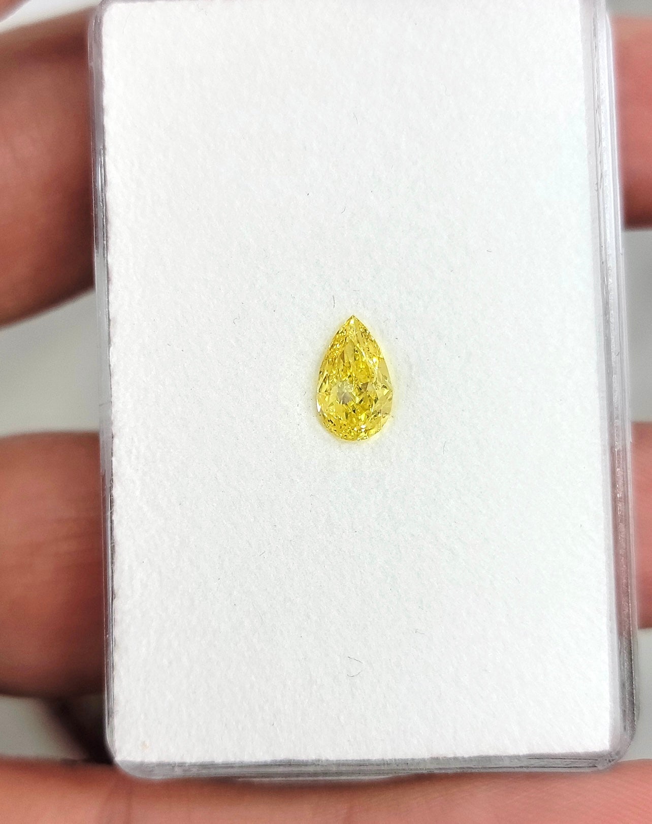 1.01ct Fancy Intense Yellow Pear GIA - Namdar Diamonds