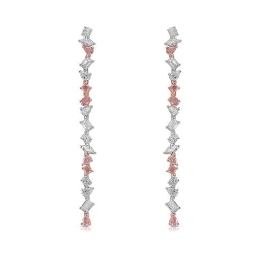 3.67ct Pink Diamond Mix Shape Drop Earrings