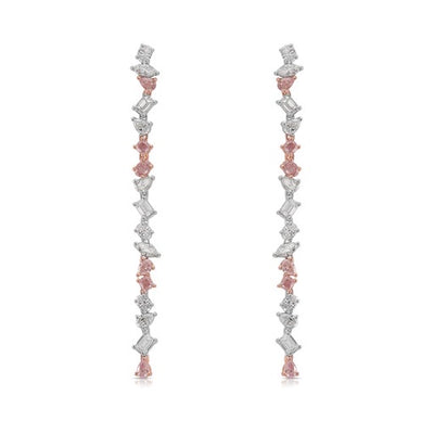 3.67 Carat Pink Diamond Drop Earrings