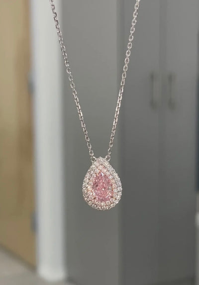 0.76ct Pink Pear Shape Pendant