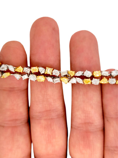 8.16ct Fancy Yellow & White Multi-Shape Bracelet