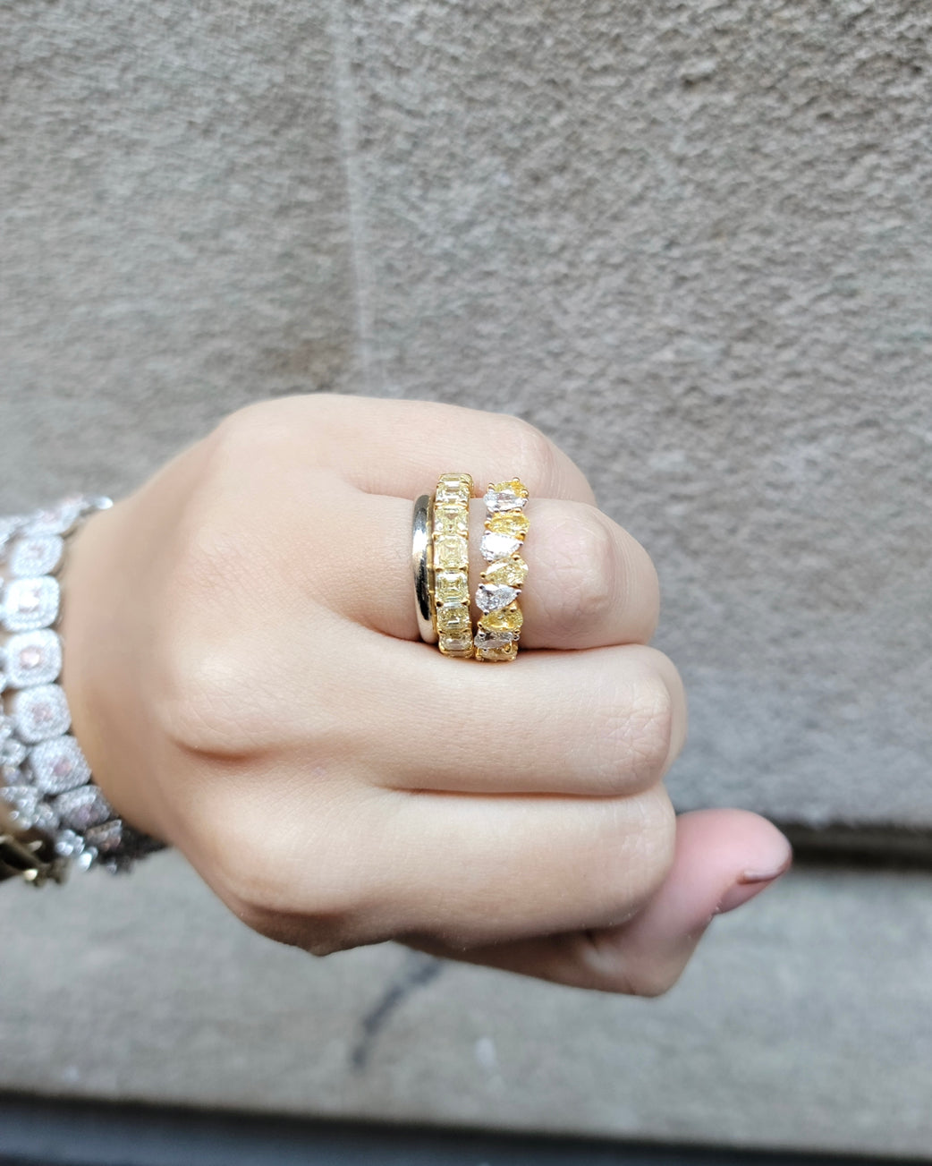 Fancy Yellow Asscher-Cut Diamond Eternity Band