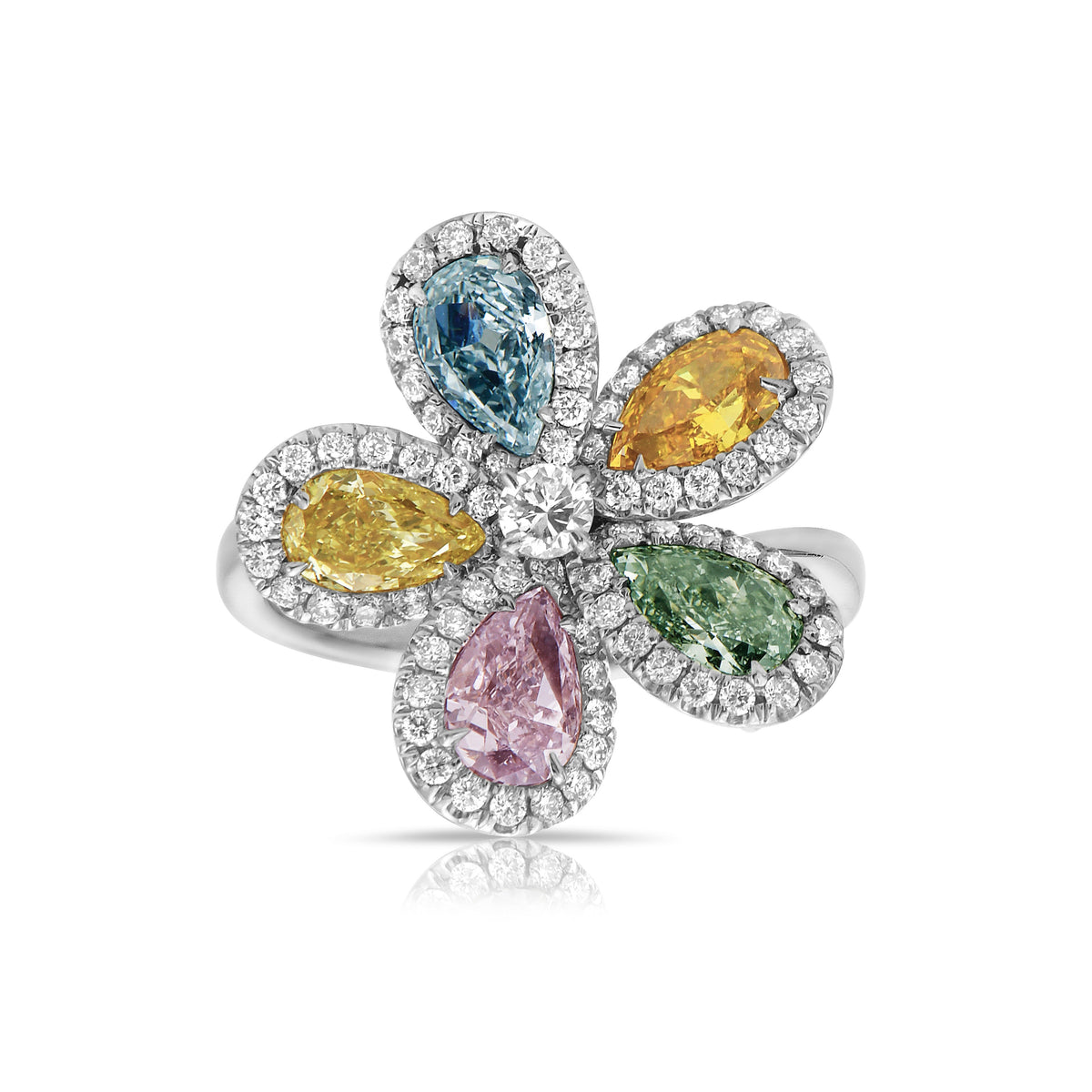 Fancy Color Flower Ring
