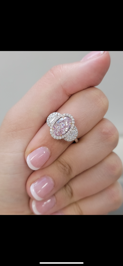 2.06ct Oval Light Pink SI2 GIA Ring