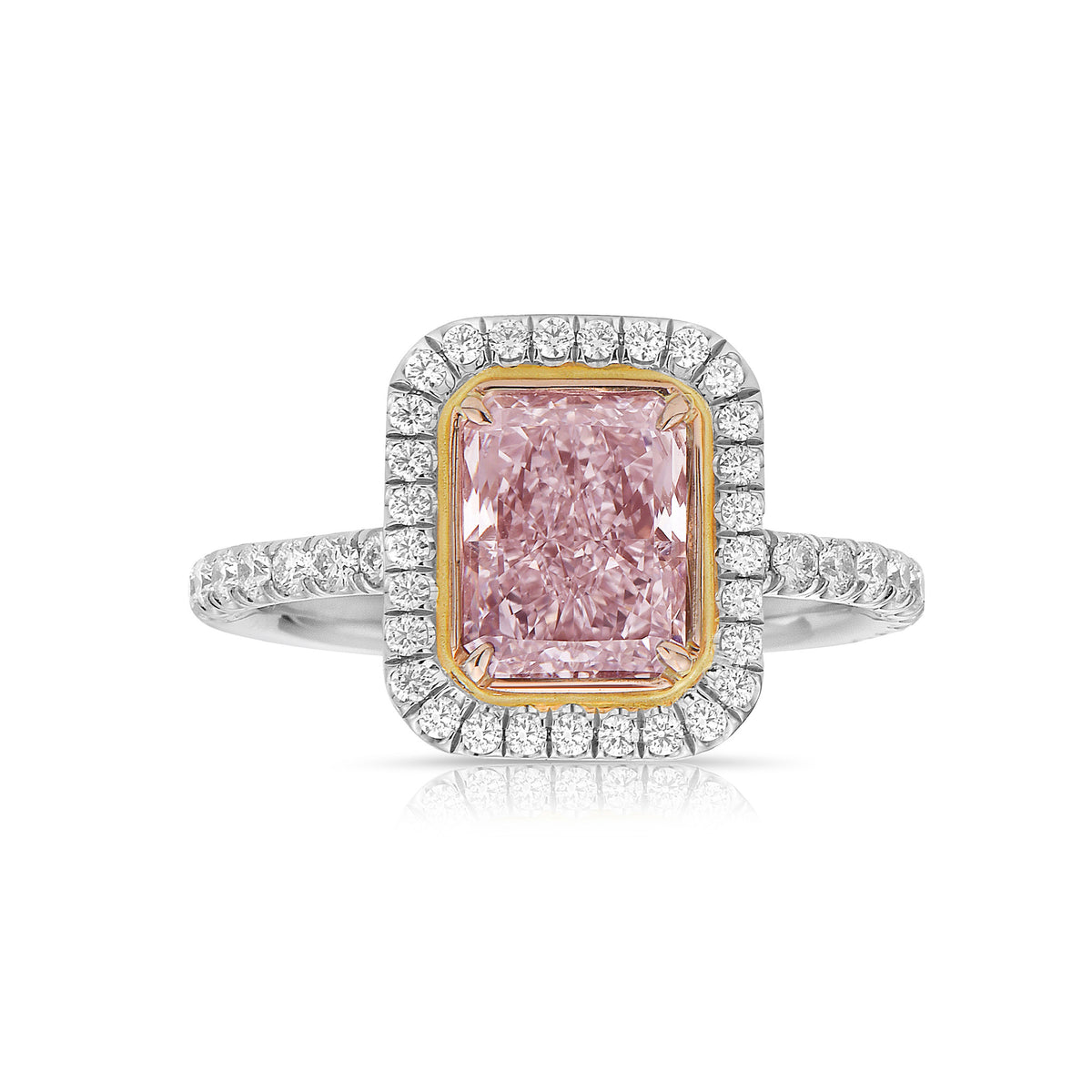 1.60ct Light Pink Radiant Diamond Ring  IF GIA
