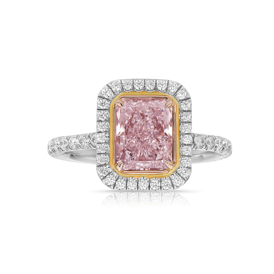 1.60ct Light Pink Radiant Diamond Ring  IF GIA
